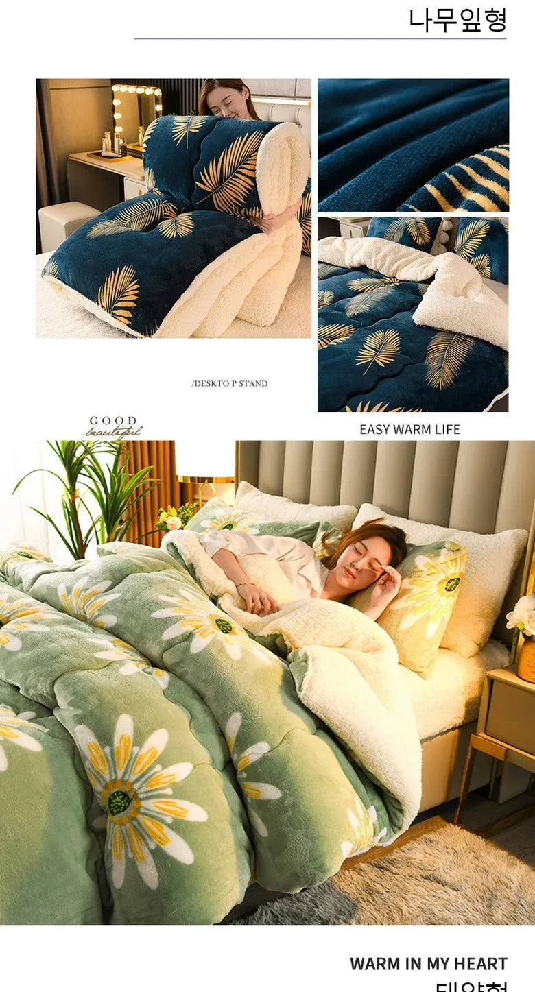 Winter Bedding Thick Quilt Blanket Thickened Warm in USA