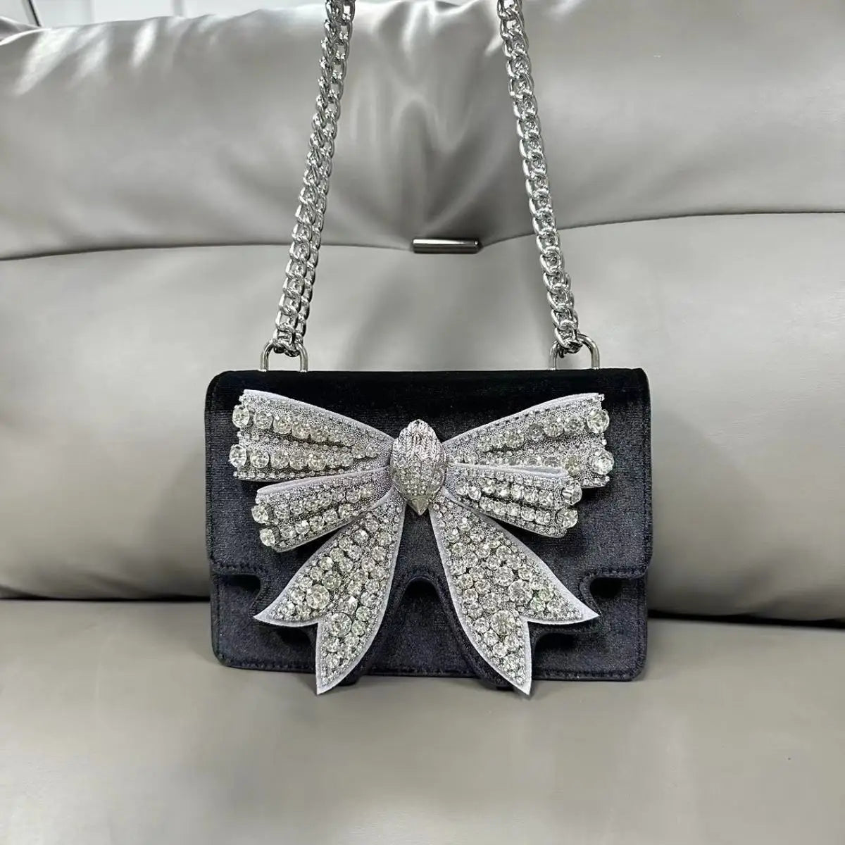 KURT GEIGER LONDON Diamond Studded Bow Bag Fashion in USA