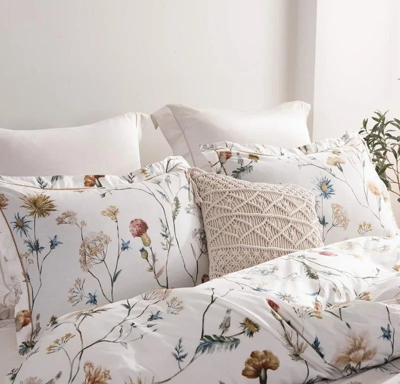 Duvet Cover, Thread Count Cotton Printed Luxury Floral Comforter