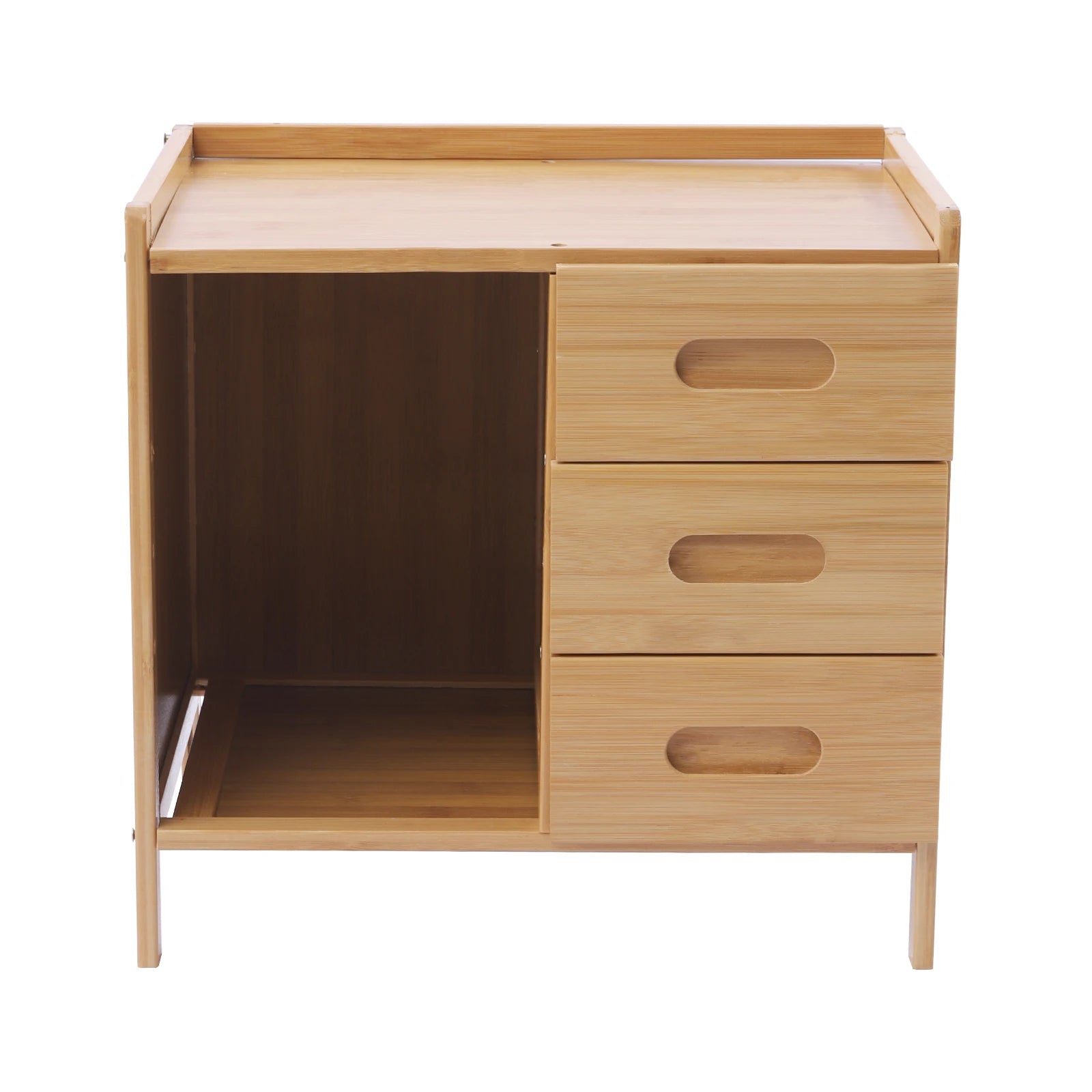 Drawer Modern Bamboo Nightstand Side Table Bedroom IN USA.