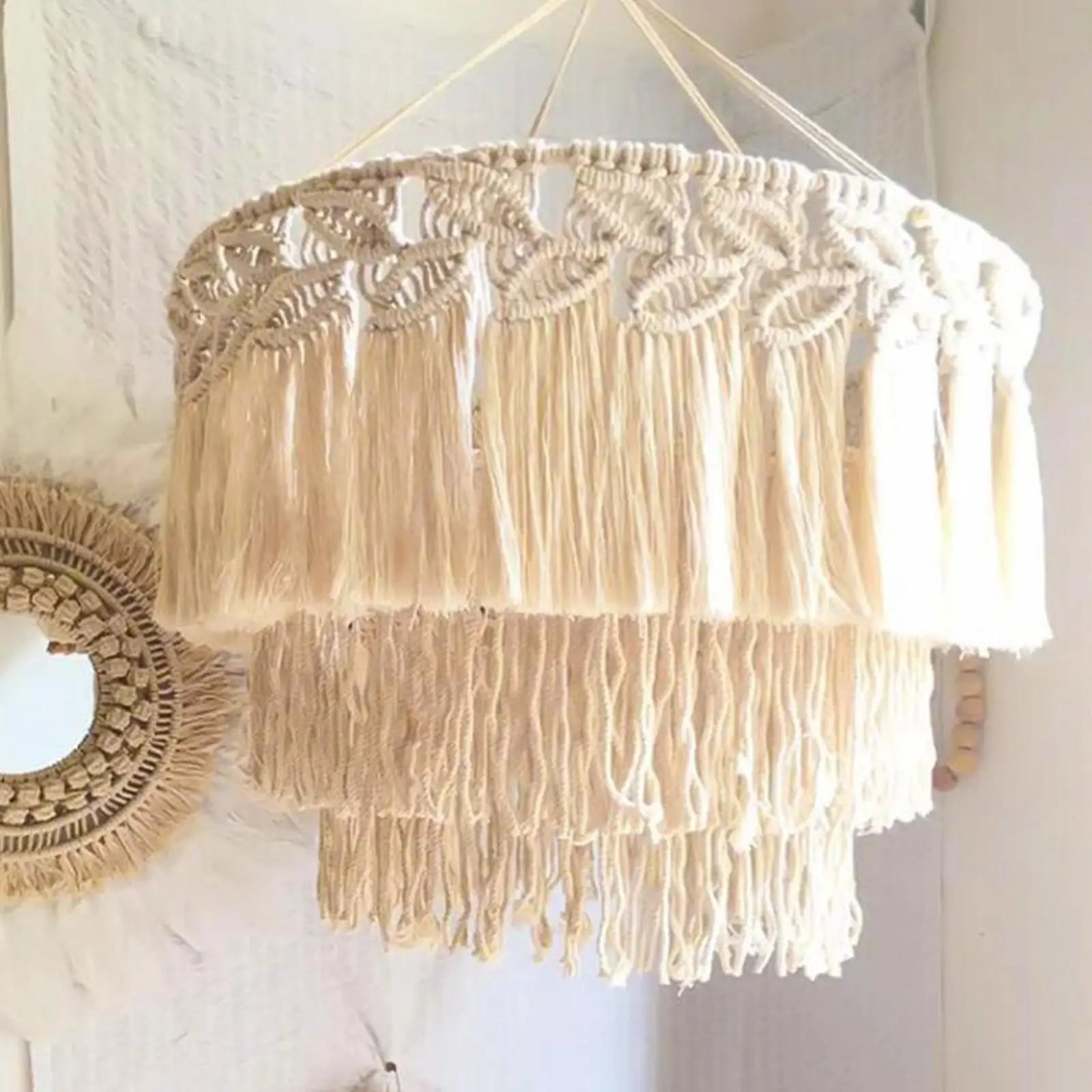 Macrame Lamp Shade Lampshade Hanging Light Cover IN USA.