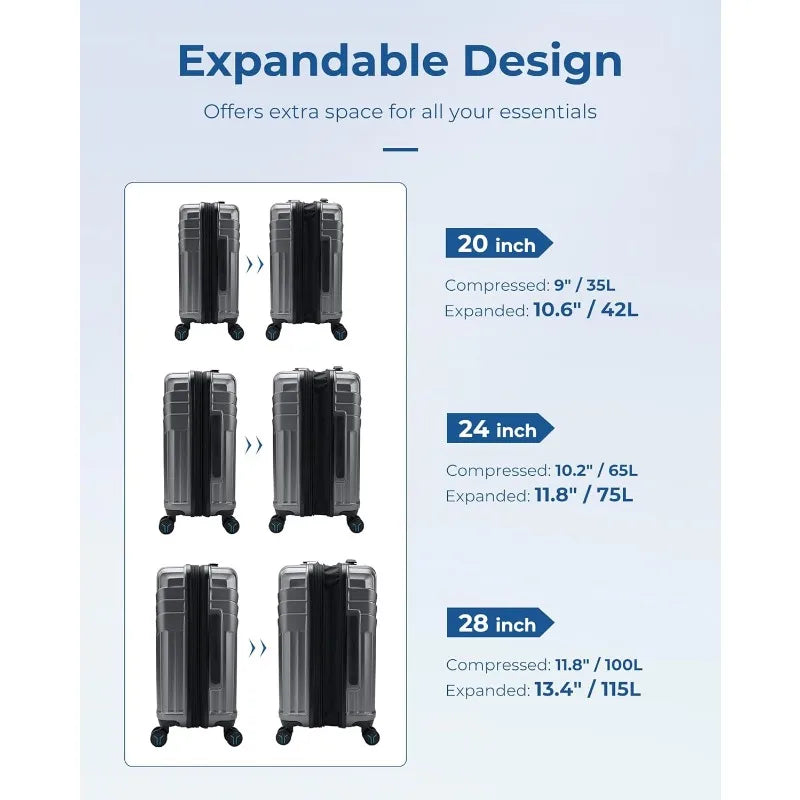 Expandable Carry Luggage Airline Approved Lightweight in USA