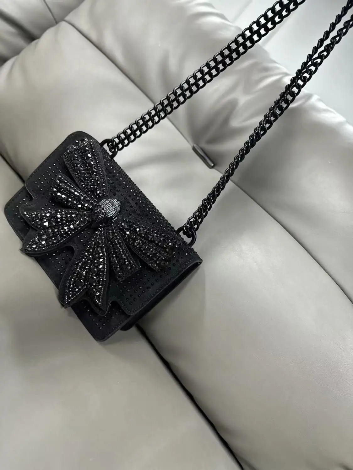 KURT GEIGER LONDON Diamond Studded Bow Bag Fashion in USA