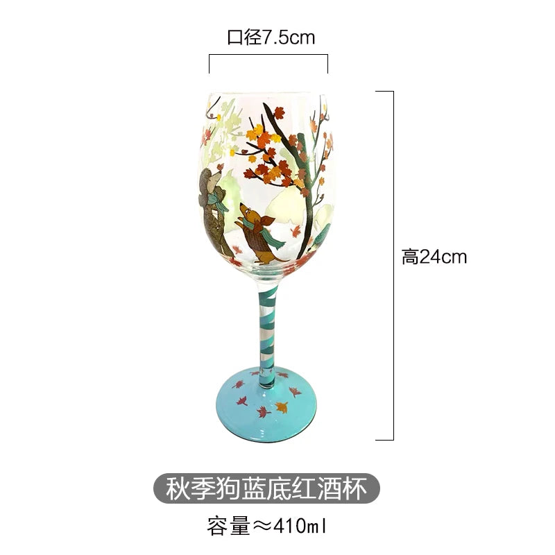 Hand Painted Wine Glass, Champagne Cup, Goblet, Crystal Cups in USA.