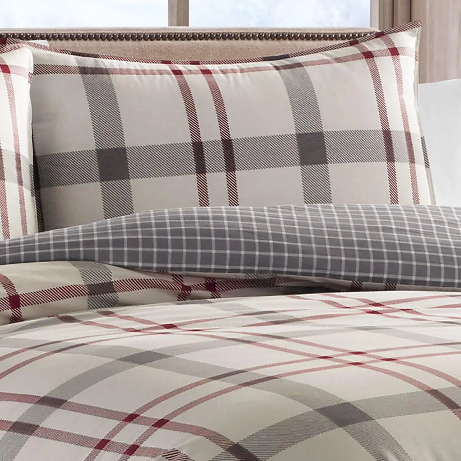 Duvet Cover Set, Reversible Cotton Bedding with Matching Shams