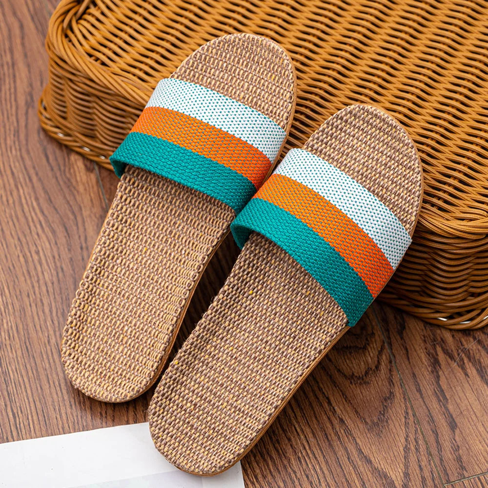 Summer Linen Women'S Slippers Flat Sandals Home in USA