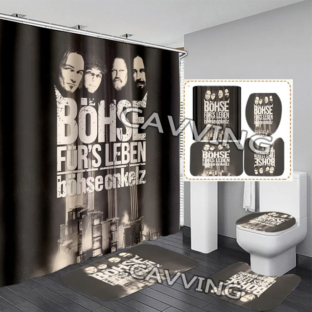 ROCK BAND 3D Shower Curtain Waterproof Bathroom Curtain in USA.