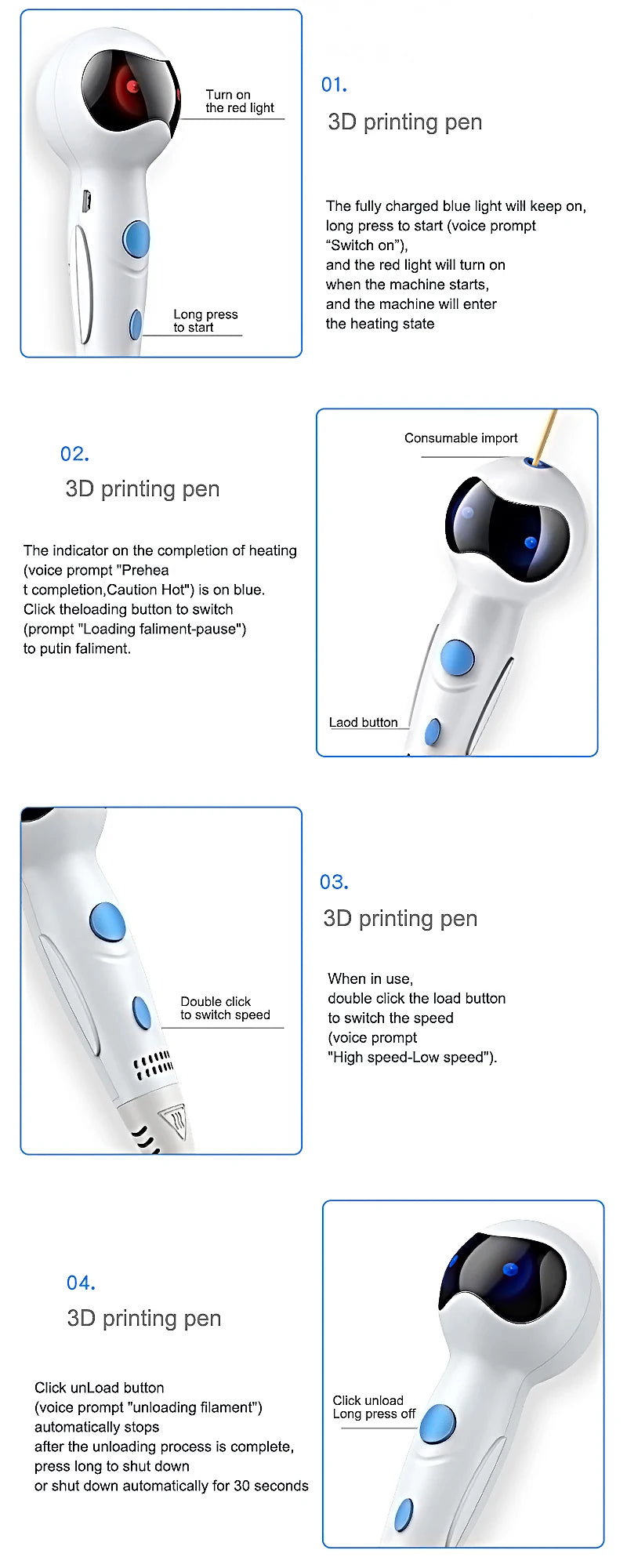 Printing Pen New Children Pen DIY Drawing Pens PCL in USA