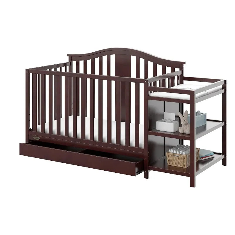 Convertible Crib Changer with Drawer (White) in USA