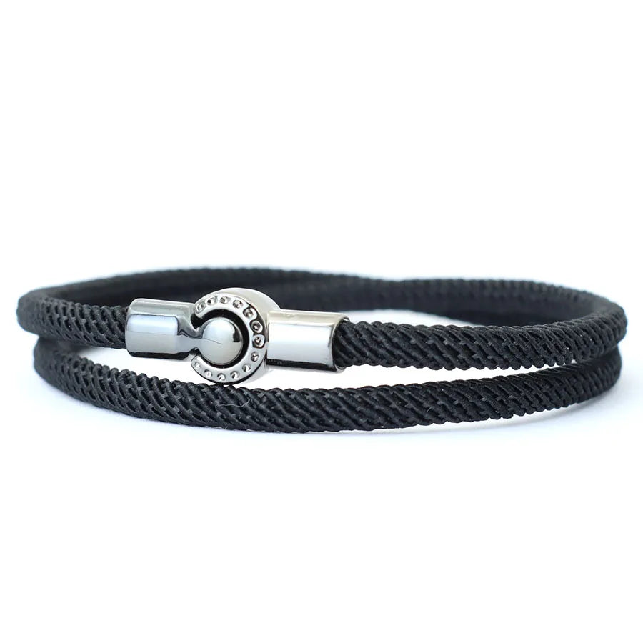 Simple Style Men Rope Bracelet Magnet Buckle Bilayer in USA