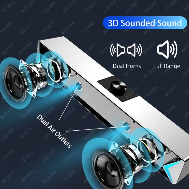 TV Sound Bar Computer Speakers AUX USB Wired Wireless in USA.