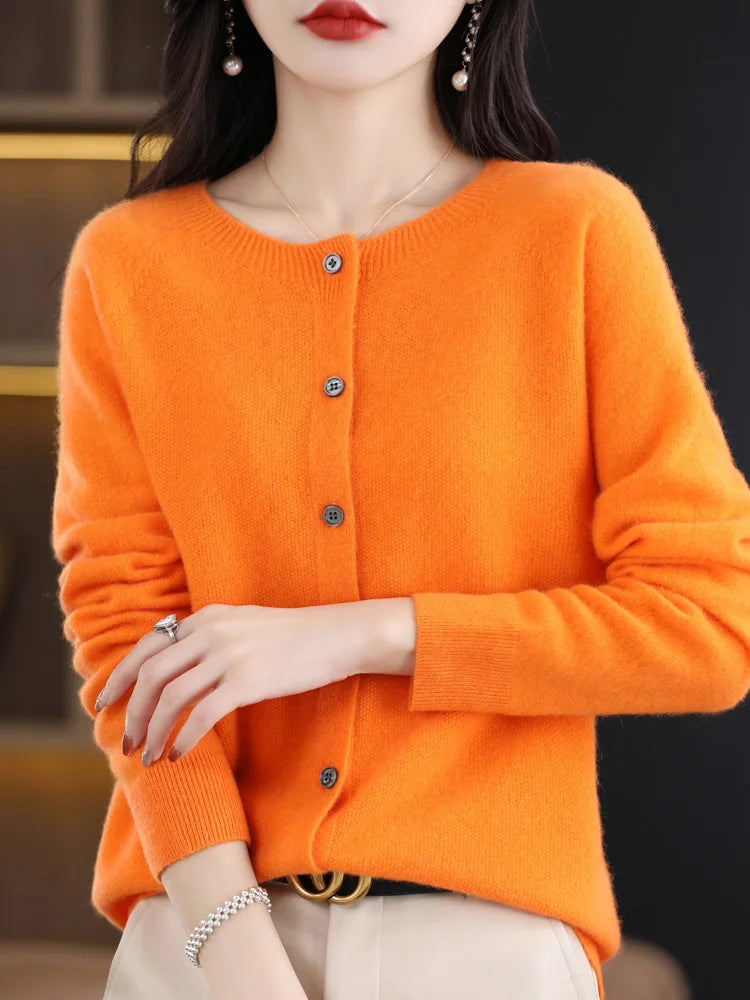 Merino Wool Sweaters Cashmere Cardigan Spring Autumn in USA