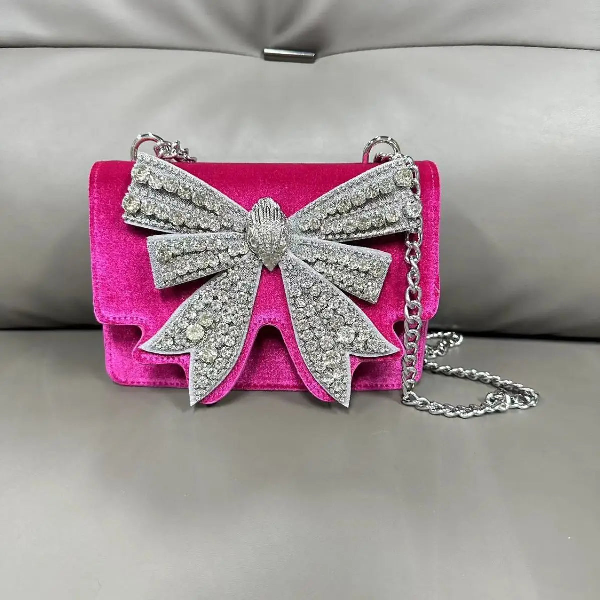 KURT GEIGER LONDON Diamond Studded Bow Bag Fashion in USA