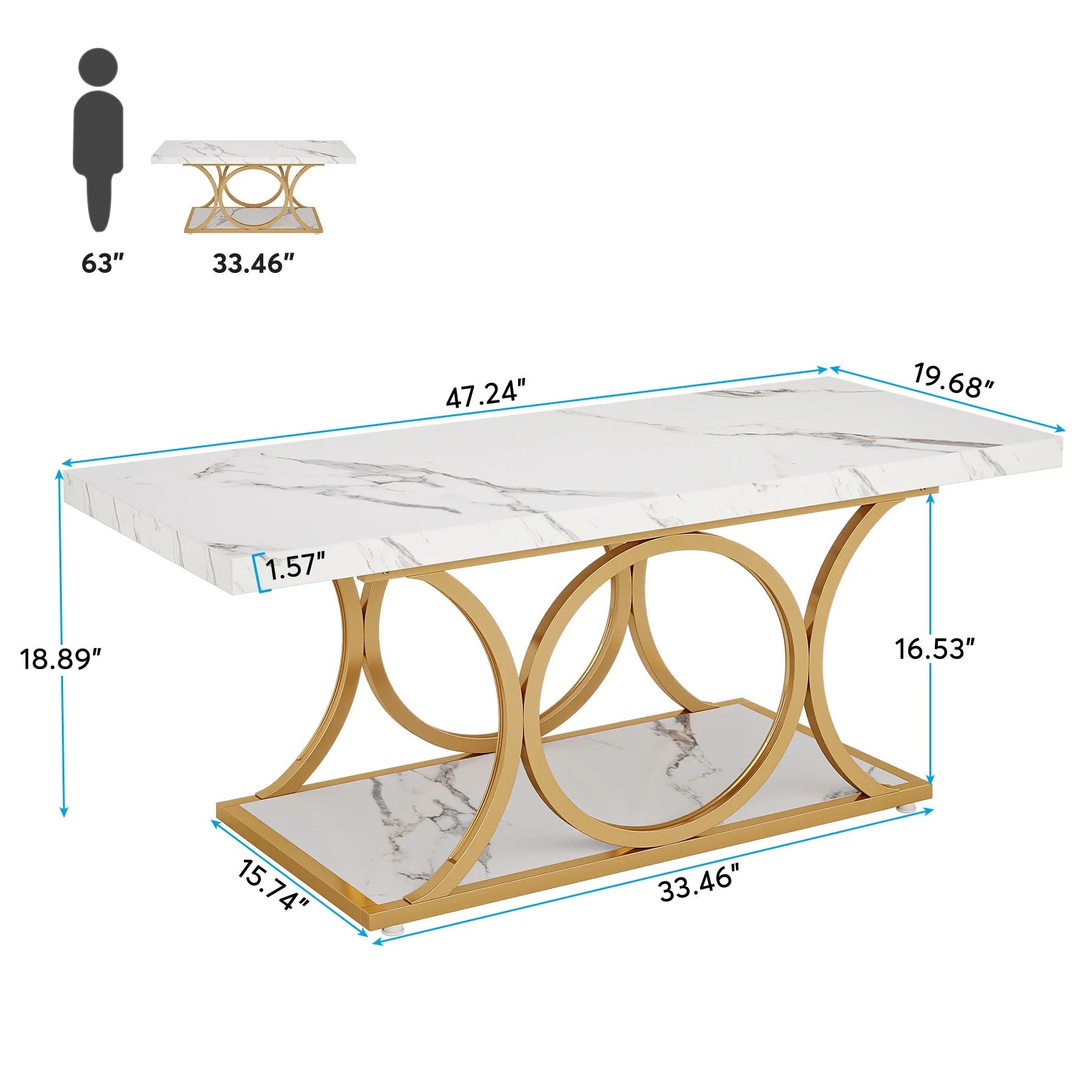 Tribesigns Rectangle Coffee Table, Modern Coffee Tables in USA.