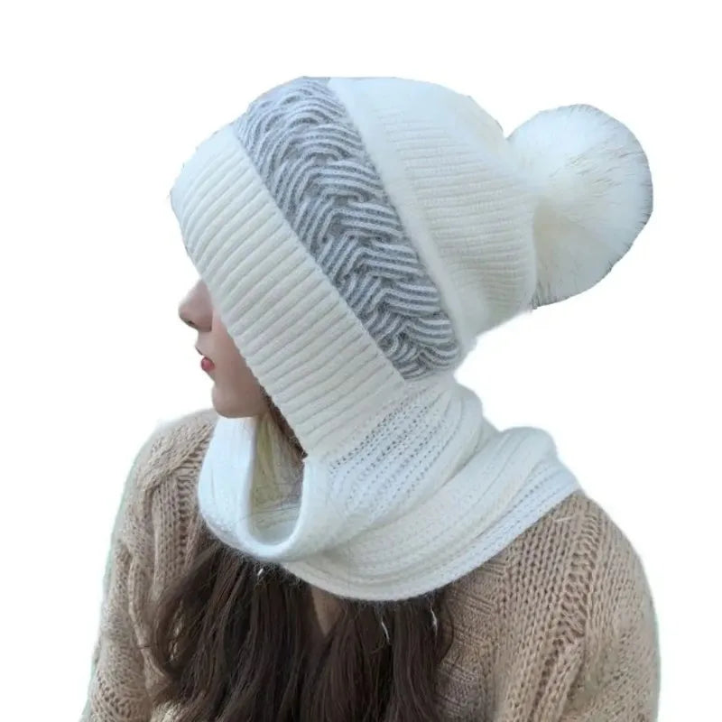 New Super Cute Warm Winter Scarf Hat Gloves Fleece Thickened in USA