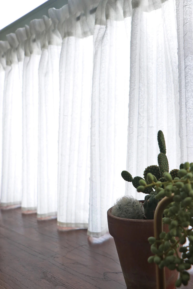 White Kitchen Sheer Valance Curtains Voile Sheer Cafe Window Curtain in USA