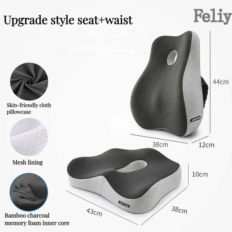 Memory Foam Office Chair Cushion Car Seat Support Waist