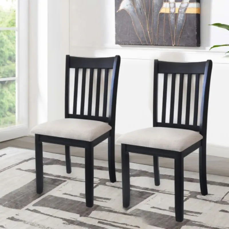 Dining Room Furniture Black Finish Set Seating Chairs IN USA.