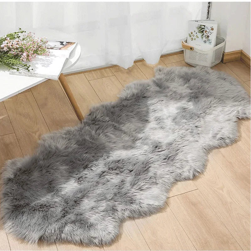 Soft Sheepskin Bedroom Carpet Imitation Wool Pad Long Hair