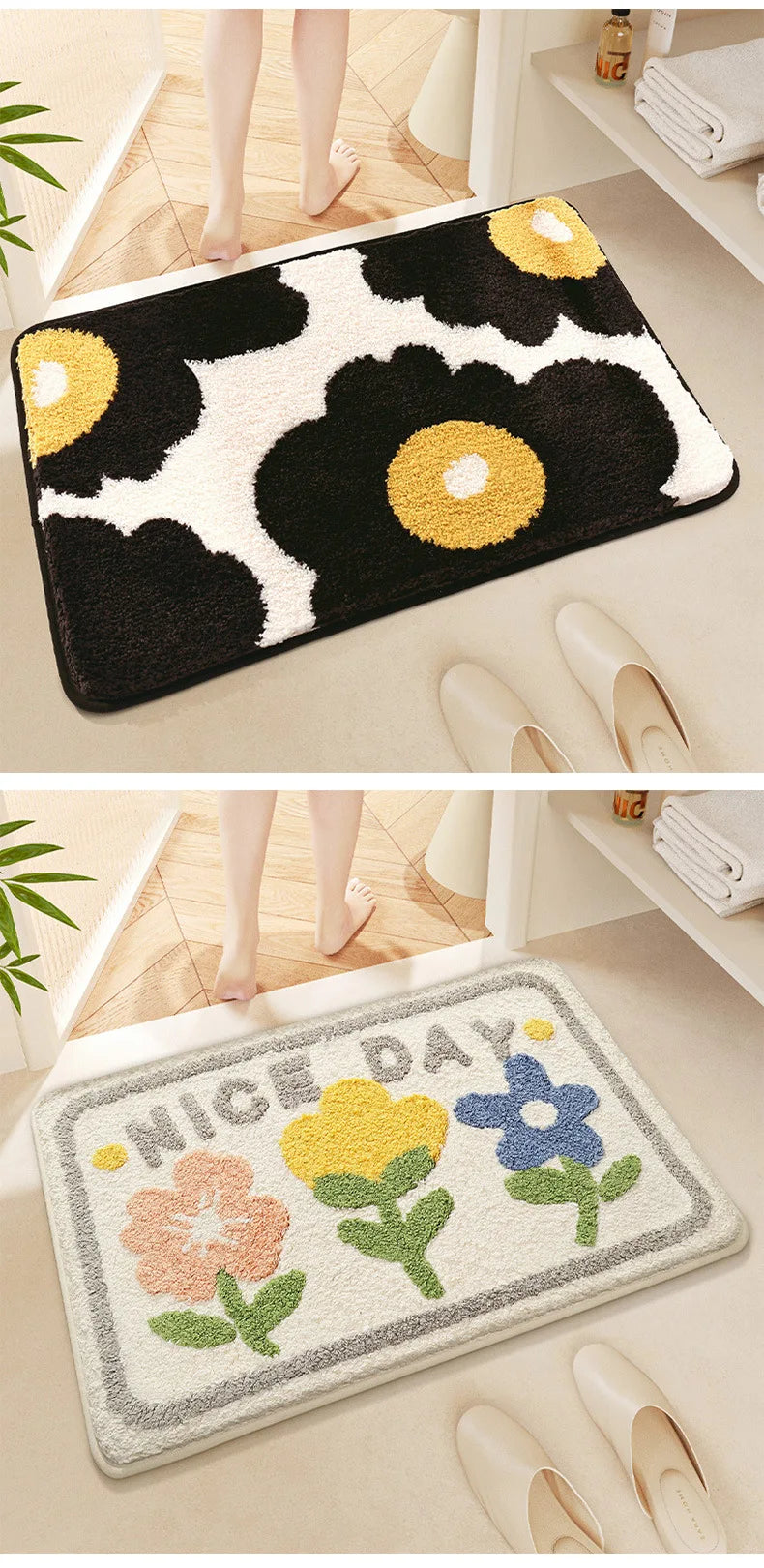 Bathroom Rug Soft Pink Cute Bath Mat Absorbent Microfiber in USA.