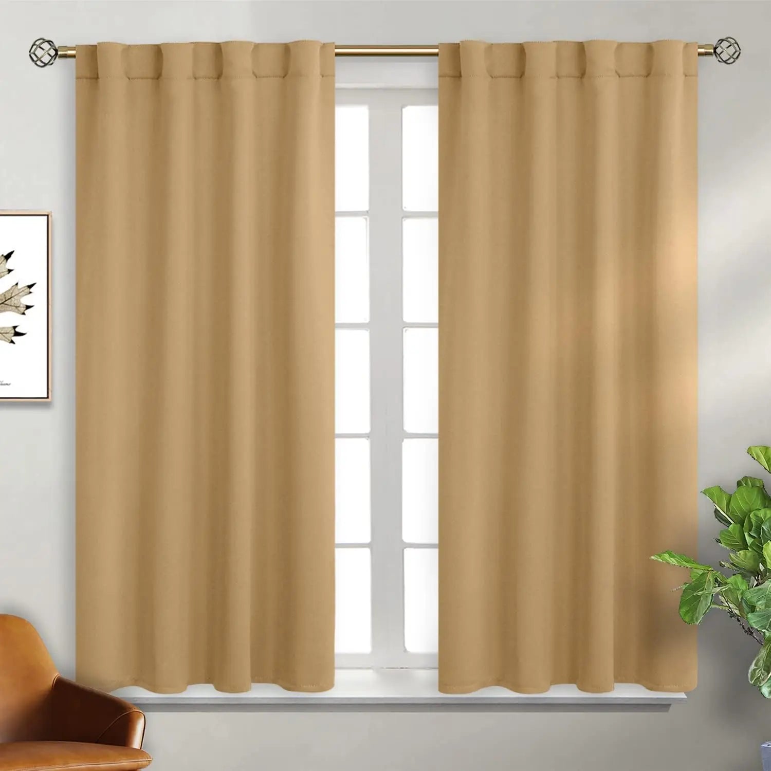 Navy Blue Elegant Blackout Curtains Rod Pocket in USA