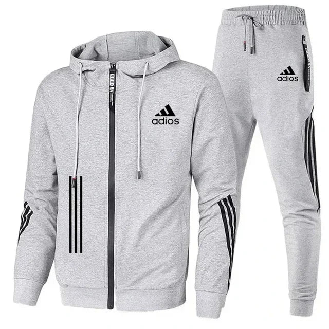 Men's clothing Spring autumn zipper hoodie + pants sets in USA