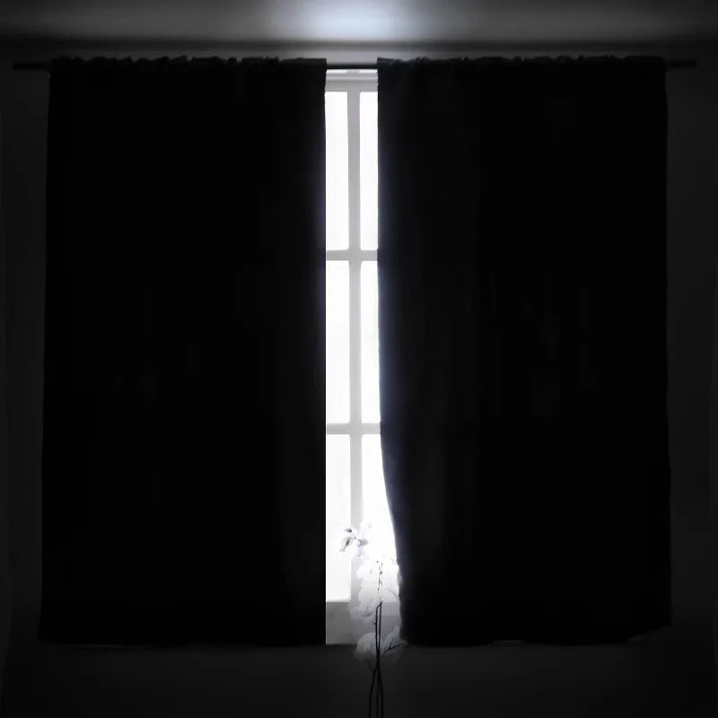 Navy Blue Elegant Blackout Curtains Rod Pocket in USA