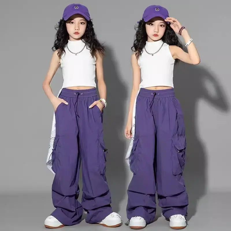 Kids Hip Hop Joggers Pants Girls Cargo Pants Teenage in USA