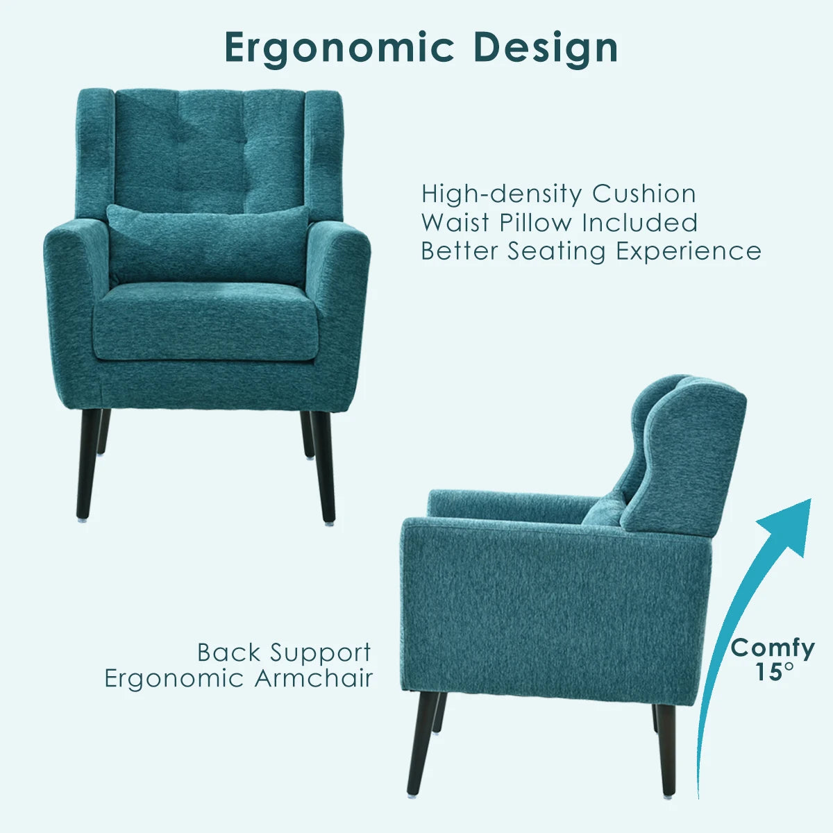 Modern Accent Chair,Chenille Arm Chair Living Room,in USA.