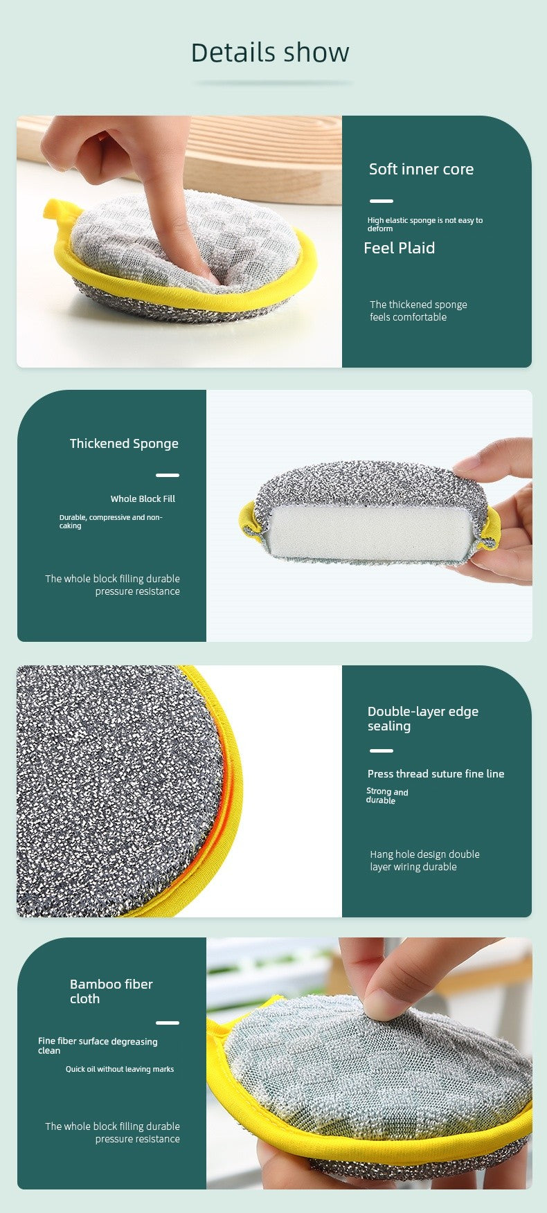 Sponge Wipe Dishcloth Scouring Pad Thickened Sponge in USA.