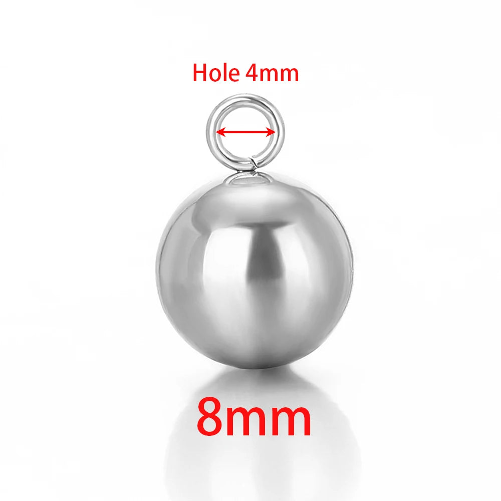 Stainless Steel Solid Ball Beads Charms Pendants for Necklaces in USA.