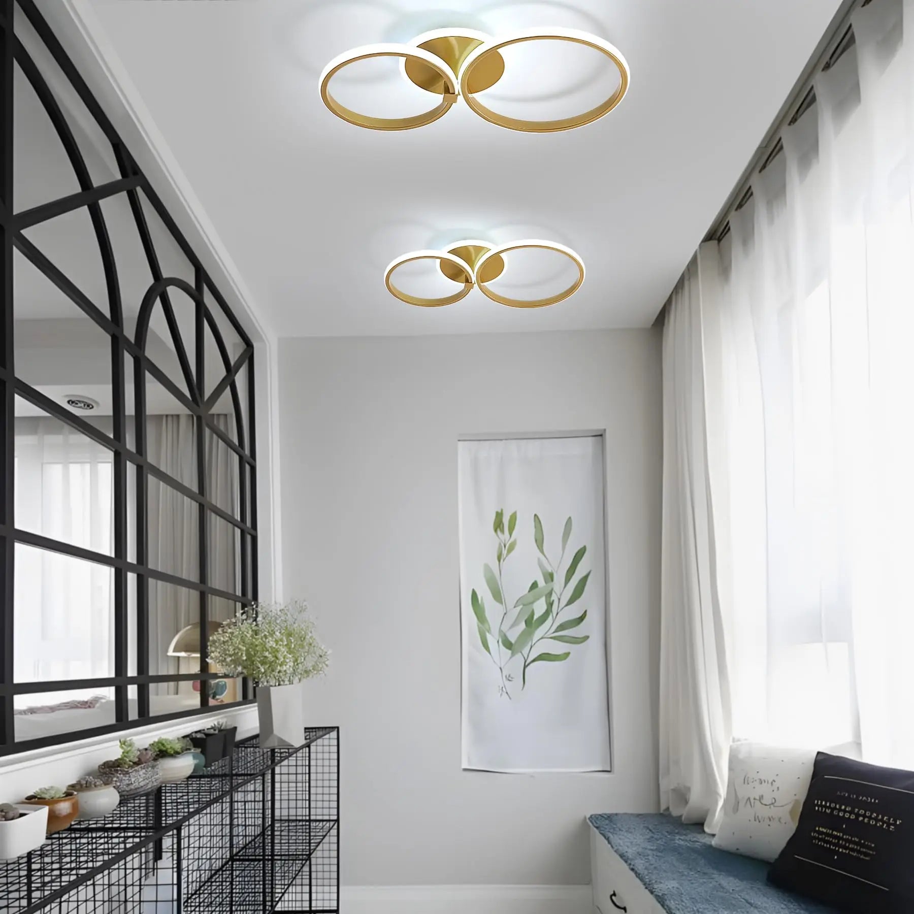 Modern LED Ceiling Light Fixture, Ring Rotatable Ceiling Lamp IN USA.