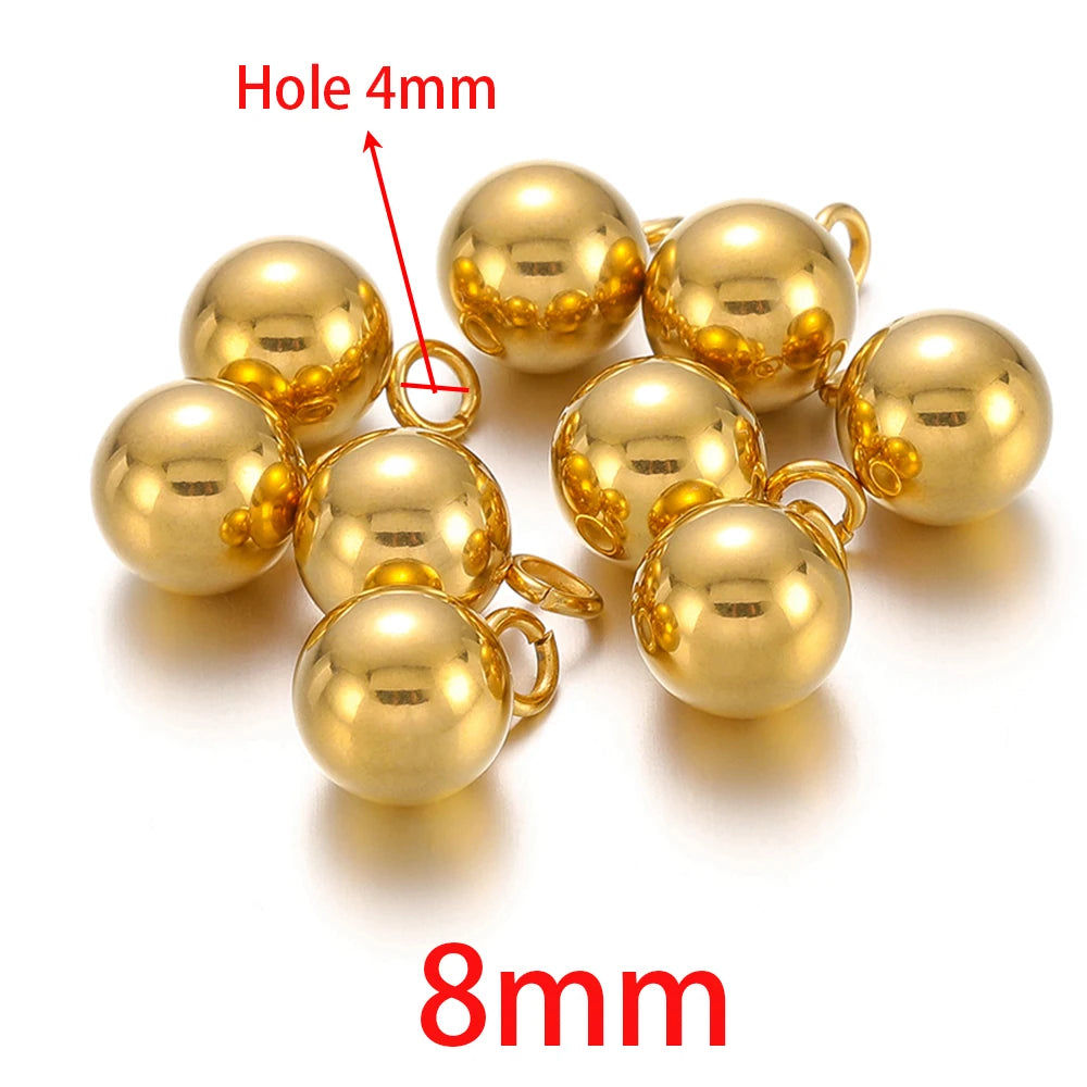 Stainless Steel Solid Ball Beads Charms Pendants for Necklaces in USA.