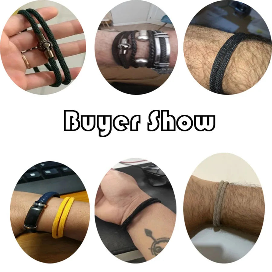 Simple Style Men Rope Bracelet Magnet Buckle Bilayer in USA