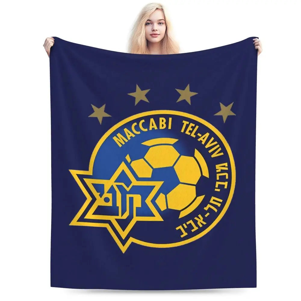 Maccabi Aviv Flannel Throw Blanket Warm Bed Blanket in USA.