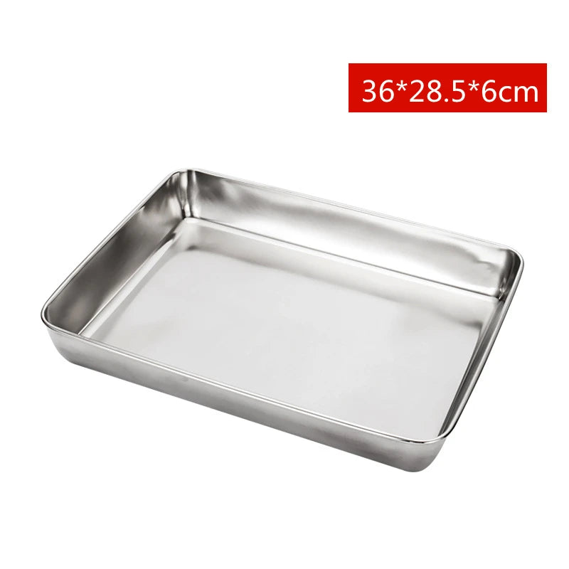 Thicken Stainless Steel Food Storage Tray Rectangular in USA.