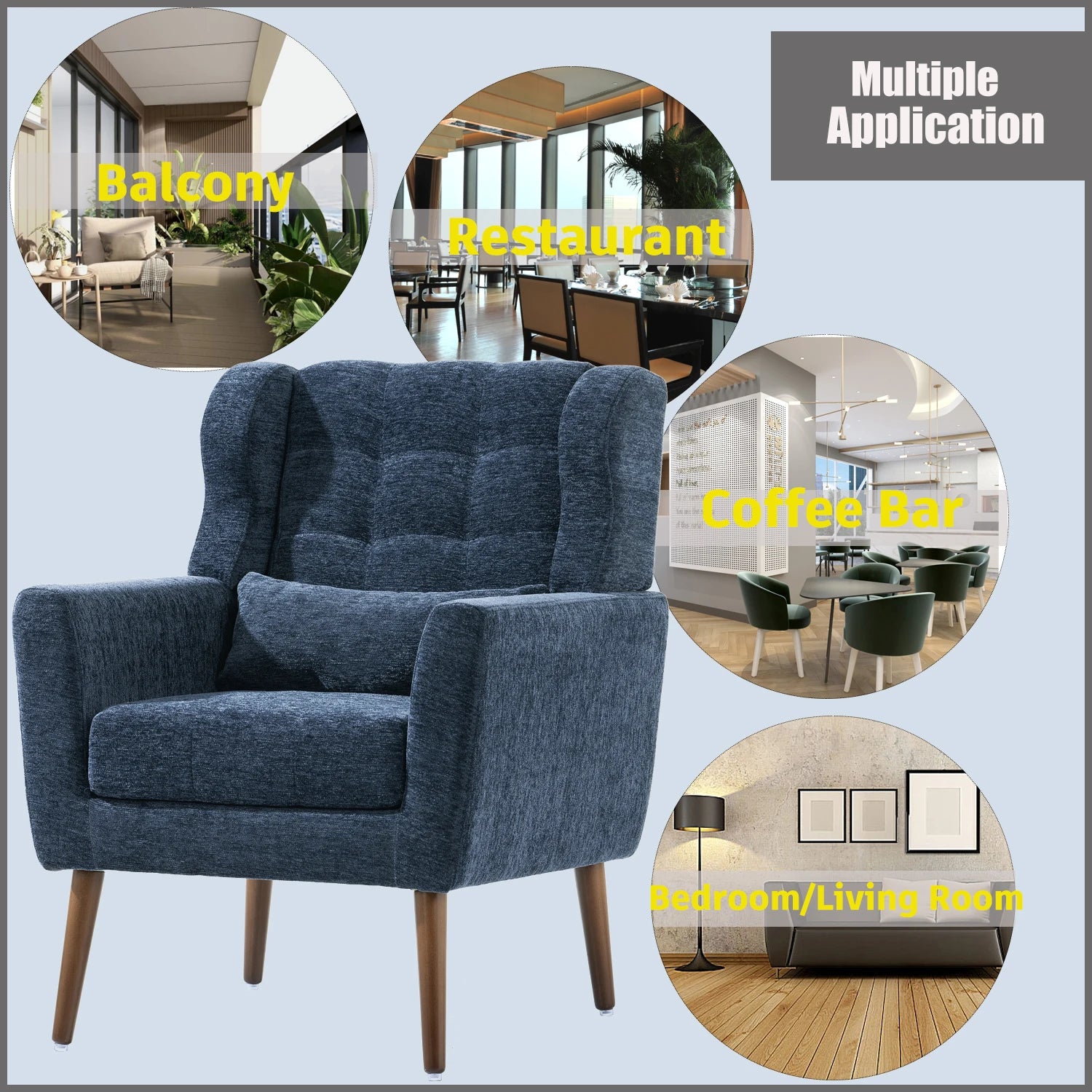 Modern Accent Chair,Chenille Arm Chair Living Room,in USA.