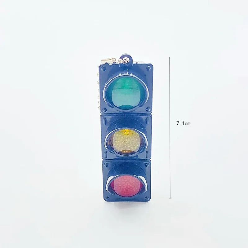 Novelty Simulation Electronic Traffic Light Keychain Pendant in USA