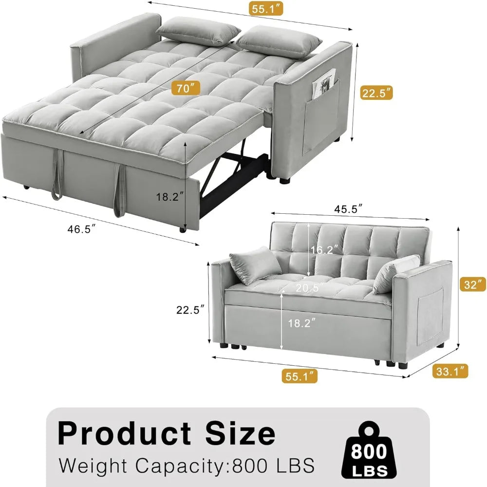 Convertible Sleeper Sofa Bed, Modern Pullout IN USA.