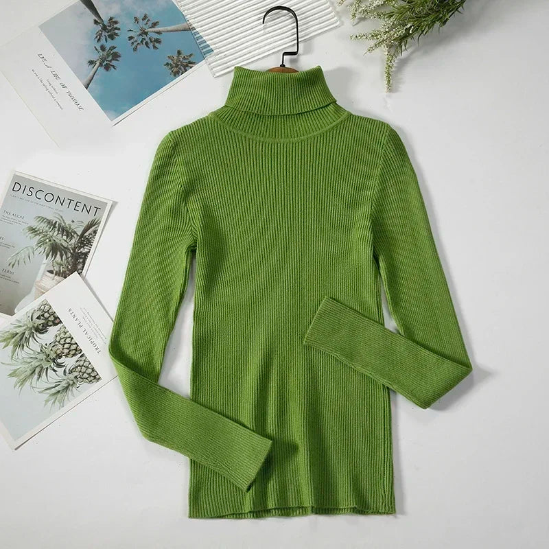 Women Spring Turtleneck Sweater Knitted Soft Pullovers cashmere in USA