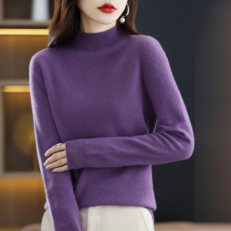 Pure Wool Half-neck Pullover In Autumn And Winter New Cashmere in USA