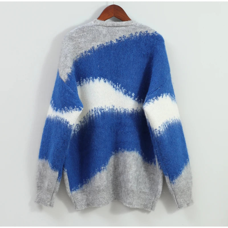 Casual Tie Dye Cashmere Sweater Cardigan Man Fashion in USA