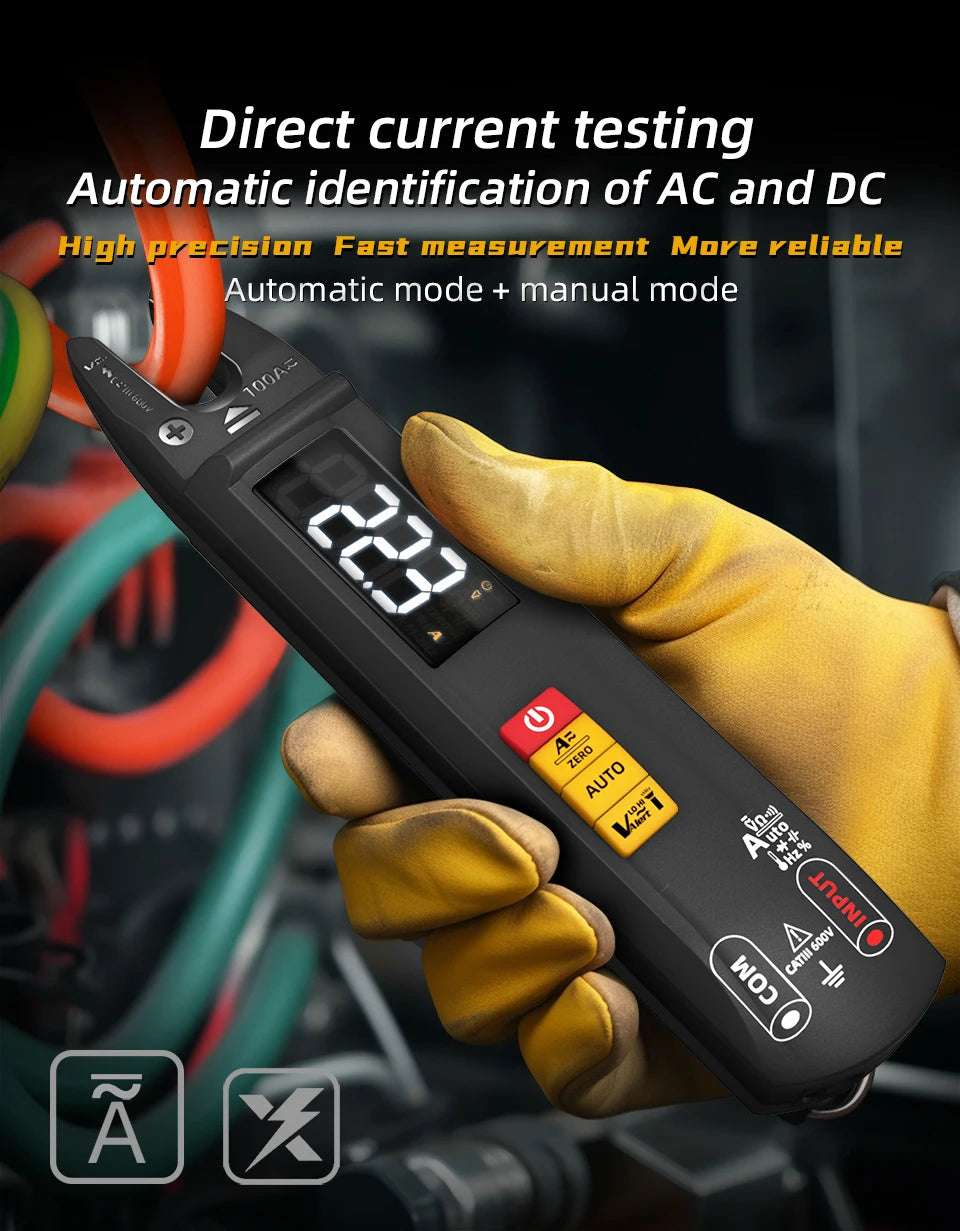 BSIDE Digital Clamp Meter Fork DC AC Professional 100A Ammeter Pliers 