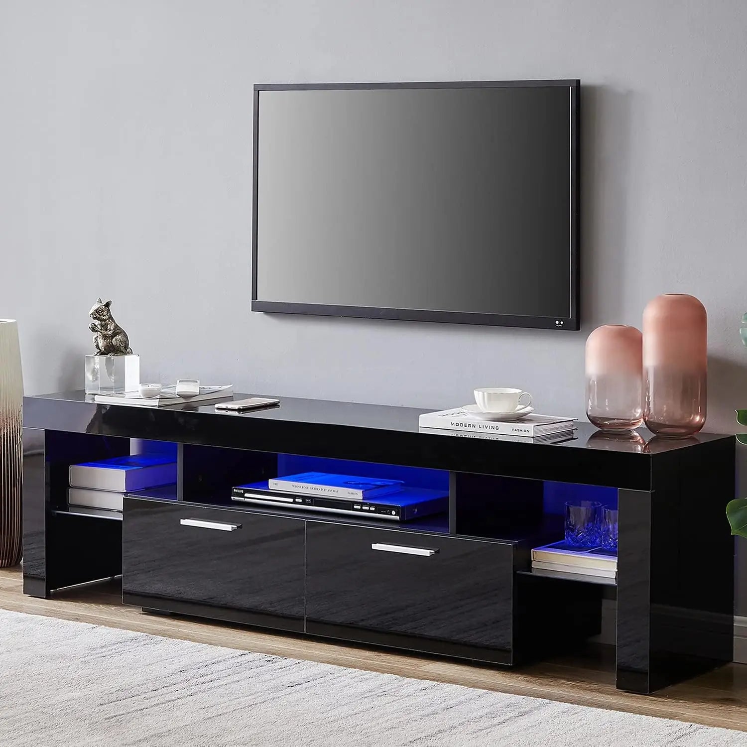 LED TV Stand High Gloss TV Entertainment Center in USA.