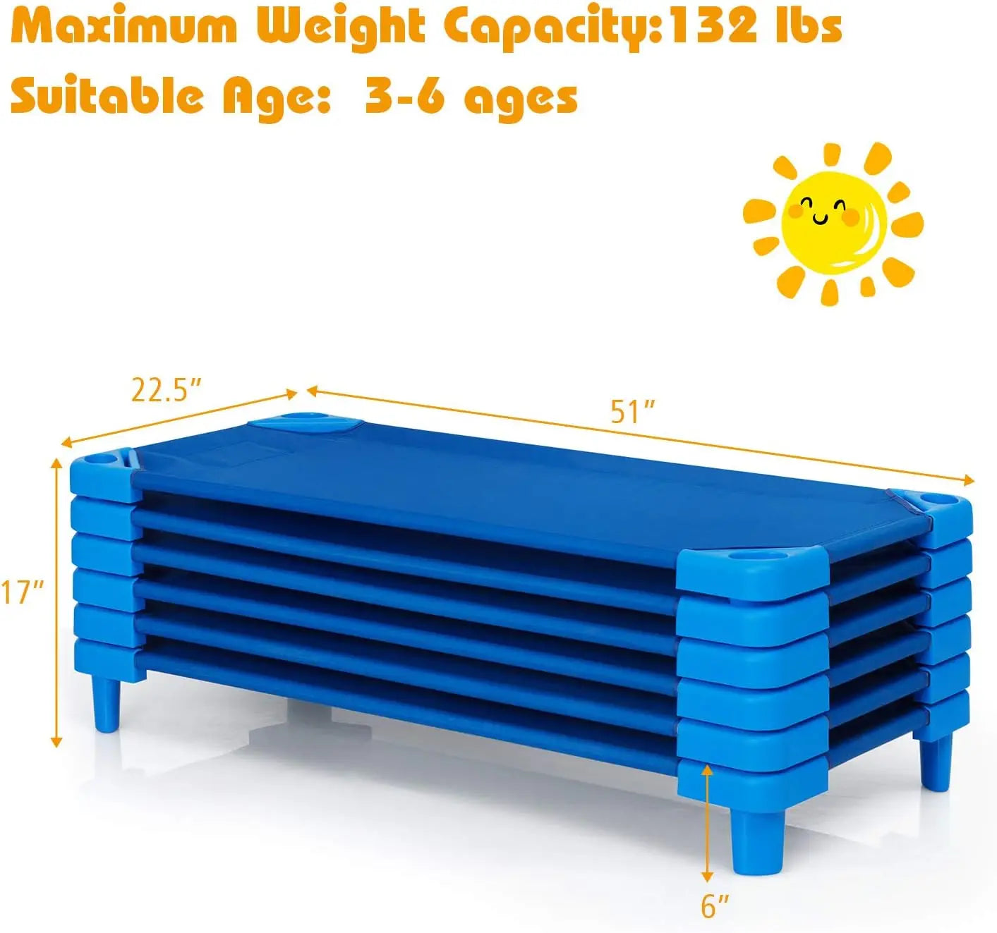 Stackable Sleeping Daycare Cots Kids, Portable Toddler in USA