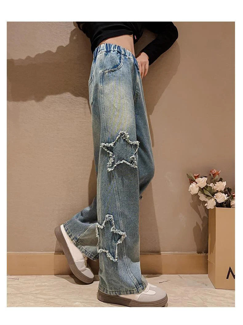 IENENS High Waist Jeans Girl Straight Loose in USA