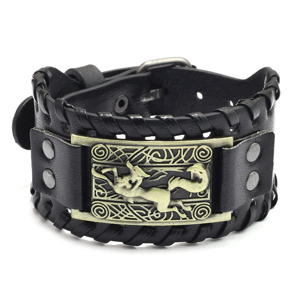 Leather Pirate Compass Bracelet Men's Bracelet in USA