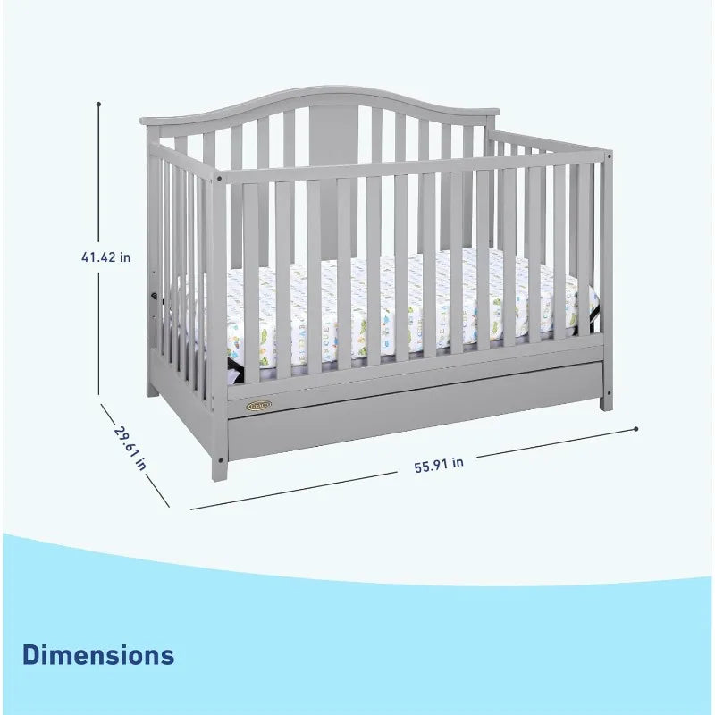 Convertible Crib Changer with Drawer (White) in USA