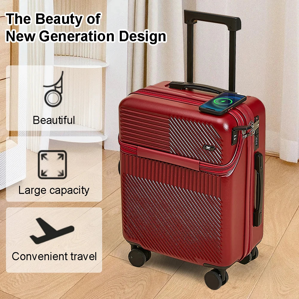 Opening Roller Trolley Case ABS Men Travel Suitcase in USA