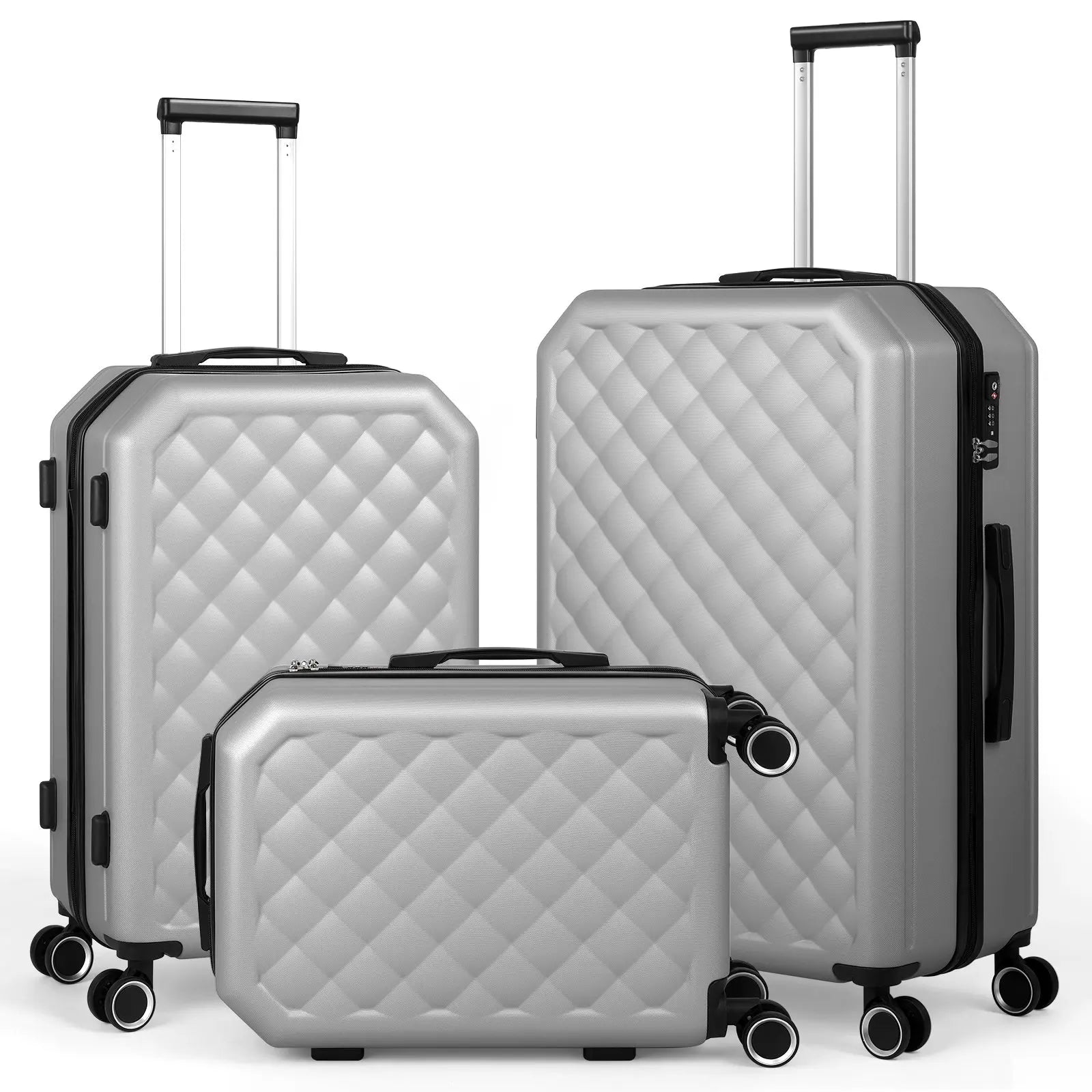 Luggage Set Softside Travel Suitcase Spinner Wheels in USA